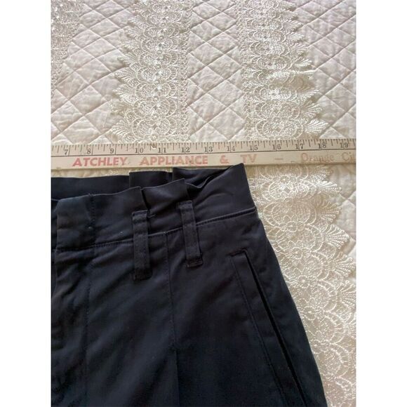 Cremieux Wide-Leg Navy Cropped Pants Paper bag waist Size 4 Casual - Picture 4 of 12